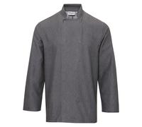 Premier Men's Wrap Over Long-Sleeved Chef Jacket in Dark Grey | Size: XL Premier Dark Grey XL