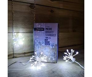 Premier Micro Brights White Starburst 400 Multi Action Christmas LEDs with Timer