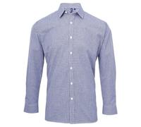 Premier Microcheck Gingham Long Sleeve Cotton Shirt for Men