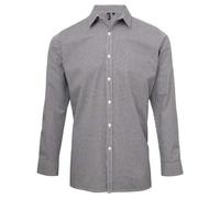 Premier Microcheck Gingham Long Sleeve Cotton Shirt for Men