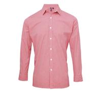 Premier Microcheck (Gingham) long sleeve cotton shirt - Fitted style
