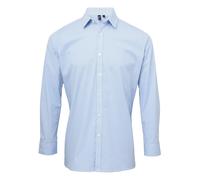 Premier Microcheck Gingham Long Sleeve Cotton Shirt for Men