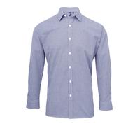 Premier Microcheck (Gingham) long sleeve cotton shirt - Mens, 100% Cotton