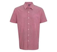 Premier Microcheck Gingham Short Sleeve Cotton Shirt for Men