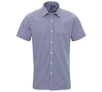Premier Microcheck Gingham Short Sleeve Cotton Shirt for Men
