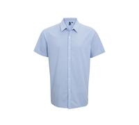 Premier Microcheck (Gingham) short sleeve cotton shirt - Mens, 100% Cotton