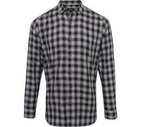 Premier Mulligan Check Cotton Long Sleeve Shirt Men Casual Smart Semi-Fitted