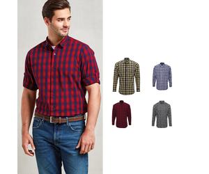 Premier Mulligan check cotton long sleeve shirt - Mens, 100% Cotton, Oeko-Tex