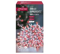 PREMIER LED Christmas Lights - Multi Action 200 Supabrights - 20m - Red & White