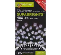 Premier Multi Action 480 Supabrights LED Christmas Lights 38.3M - Bright White