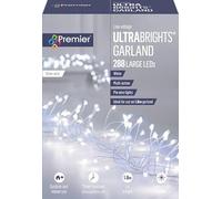 288 LED UltraBrights Multi-Action Christmas Garland Rose Silver Wire Light WHITE