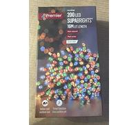 Premier Multi-Coloured 200 LED Christmas Lights Supabrights