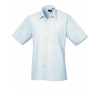 Premier New Mens Short Sleeve Formal Work Poplin Shirt Cut Collar 14.5"' to 23"