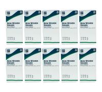 Premier Non-Sterile Non-Woven Swabs, 4 Ply, 10 cm x 10 cm, White Paper Packs, Soft, Virtually Lint-Free, Peel Open Pouch, Latex-Free (10)