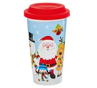 Premier Novelty Christmas Character Design Travel Mug - Santa and Friends