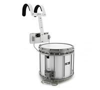 Premier NXT GEN Marching 14" x 12" Free Floating Snare Drum & Top Snare | Snare Wires Under Top and Bottom Head for Powerful Tone, Free-Floating Design, Die-Cast Hoops, White, Harness Included