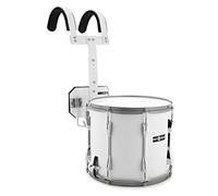 Premier NXT GEN Marching 14" x 12" Snare Drum, White | Punchy Deep Tone from Basswood Shell, Traditional Student Marching Snare, White PVC Wrap, Harness and Sticks Included