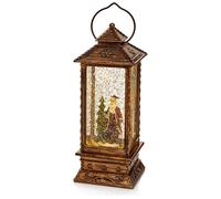 PREMIER Oblong Lantern Water Spinner Santa Decoration - 27 cm
