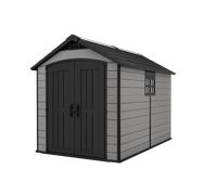 Keter 7.5x9 Premier Outdoor Plastic Apex Garden Shed (Grey)