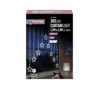 Premier - Pin Wire Star V Curtain 1.2m - 303 White LEDs