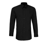 Premier Workwear Shirt Poplin Fitted Long Sleeve – Slim Fit, Formal Collar – Men