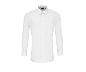 Premier Poplin fitted long sleeve shirt - Mens, 65% Polyester, Oeko-Tex