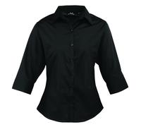 Premier PR305 Womens Ladies 3/4 Length Sleeve Poplin Polycotton Blouse Shirt