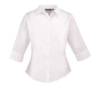Premier PR305 Womens Ladies 3/4 Length Sleeve Poplin Polycotton Blouse Shirt