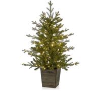 PREMIER Pre-lit Frozen Spruce Potted Christmas Tree - 3 ft / 90 cm