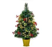 PREMIER Pre-lit Snow Tipped Potted Christmas Tree - 3 ft / 90 cm