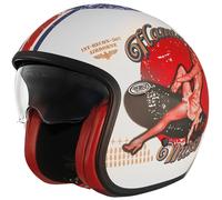 Premier Helmets 23 Vintage Pin Up8 Bm 22.06 Open Face Helmet Red,White M
