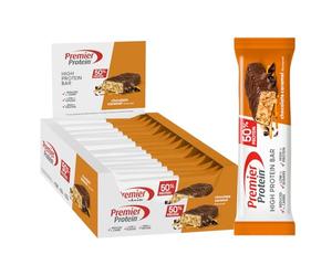 Premier Protein - High Protein Bar 50 percent - Chocolate Caramel - 16x40g - Low Sugar - Low Carb - Palm Oil Free