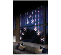 Premier - Rainbow Pin Wire LED 1.2m V Curtain, Snowflake Pattern