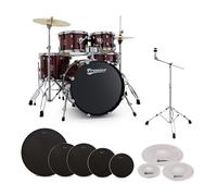 Premier Revolution 20” 5pc Low Volume Drum Kit Bundle Red Sparkle