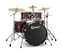 Premier Revolution 22" 5pc Drum Kit Bundle, Red Sparkle