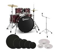 Premier Revolution 22” 5pc Low Volume Drum Kit Bundle Red Sparkle
