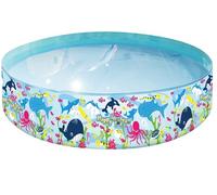 PREMIER Rigid Wall Paddling Pool for Kids - 4FT x 10" (120 x 25 cm) PVC Hard-Sided No Inflation Pool | Sealife Design | Easy Setup Outdoor Pool | No Pump Needed | Repair Patch Included