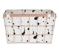 Premier Rose Gold Iron Wireframe Basket With Removable Fabric Liner Stylish Black And Gold Design Decor Basket For Kitchen Basket For Bedroom 25 x 19 x 33 cm