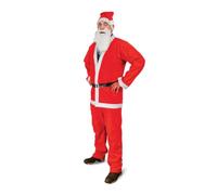 Premier Santa Costume Set Adults Unisex One Size Red with White Trim | 5-Piece Set, Adjustable Drawstring, Includes Beard & Hat, 100% Polyester, Christmas Fancy Dress