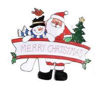 Premier Santa With Snowman Window Sticker