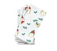 Premier Set of 4 Hedgehog Christmas Napkins - 40 x 40 cm Festive Cotton Table Linen for Xmas Dining, Parties & Winter Entertaining - Reusable Woodland Fabric Napkins for Seasonal Table Décor