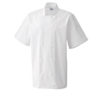Premier Short sleeve chef’s jacket - Mens, 65% Polyester, Oeko-Tex