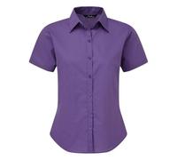Premier Short Sleeve Poplin Blouse/Plain Work Shirt (16) (Purple)