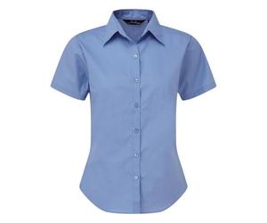 Premier Short Sleeve Poplin Blouse/Plain Work Shirt (24) (Mid Blue)