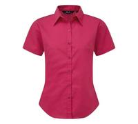 Premier Short Sleeve Poplin Blouse/Plain Work Shirt (8) (Hot Pink)