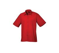 Premier Short Sleeve Poplin Shirt PR202 - Unisex Formal Workwear Office Shir (A)