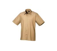 Premier Short Sleeve Poplin Shirt PR202 - Unisex Formal Workwear Office Shir (A)