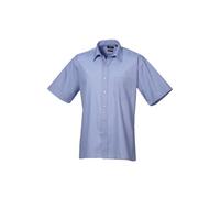 Premier Short Sleeve Poplin Shirt PR202 - Unisex Formal Workwear Office Shir (A)