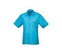 Premier Short Sleeve Poplin Shirt PR202 - Unisex Formal Workwear Office Shir (B)