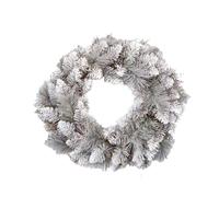 Premier Silver Tipped PVC Christmas Wreath 50cm Indoor Use